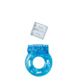 Vibrating Ring Blue Clitoral Pleasure Ring - Blue 