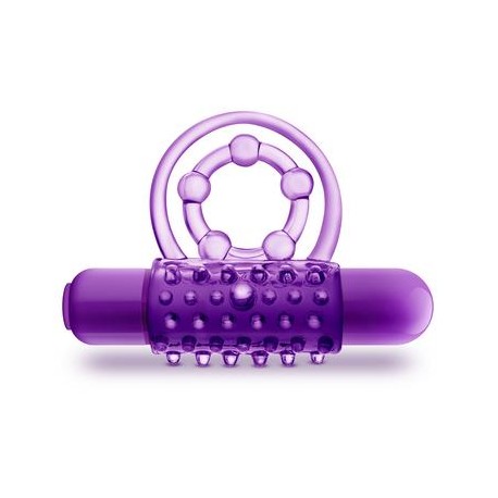 Play with Me - the Player - Vibrating Double Strap Ring - Purple 