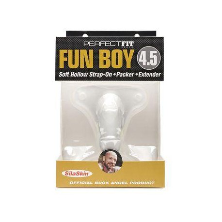 Fun Boy 4.5 Soft Hollow Strap-on - Packer - Extender - Clear 