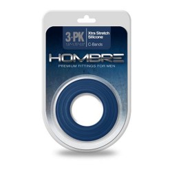 Hombre Xtra Stretch Silicone C-Bands - 3 Pack - Navy