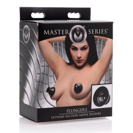 Master Series - Plungers Extreme Suction Nipple Suckers - Black