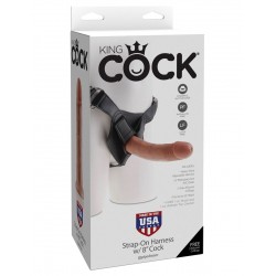 King Cock Strap-on Harness With 8&quot; Cock - Tan