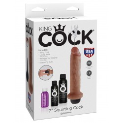 King Cock 7&quot; Squirting Cock - Tan