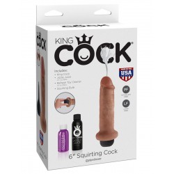 King Cock 6&quot; Squirting Cock - Tan