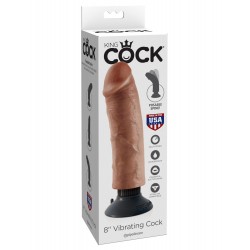 King Cock 8&quot; Vibrating Cock - Tan