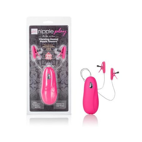 Vibrating Heated Nipple Teasers - Pink 