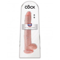 King Cock 14&quot; Cock With Balls - Light