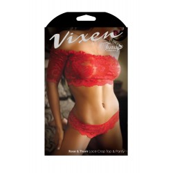 Rose &amp; Thorn Lace Crop Top &amp; Panty - One Size