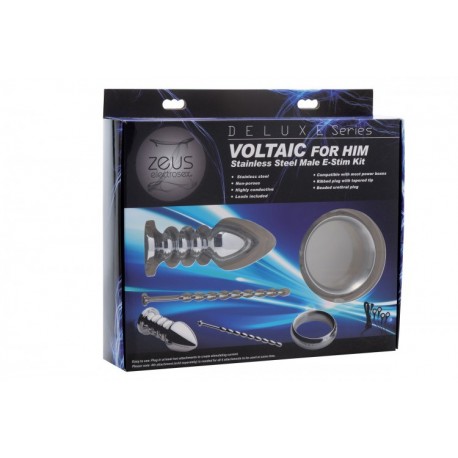 Deluxe Series Voltaic for Him Stainless Steel Male E-Stim Kit