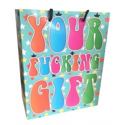 Your Fucking Gift Star Pattern 8x10 Gift Bag