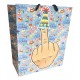 Middle Finger With Party Hat Happy Birthay Gift Bag 8x10