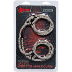 Kink - Hogtied - Bind &amp; Tie - 6mm Hemp Wrist or Ankle Cuffs - Natural