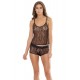 Cami Top and Shorts Set - Black - One Size
