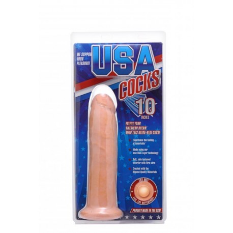 Usa Cocks 10 Inch Dildo W/o Balls - Light Skin Tone