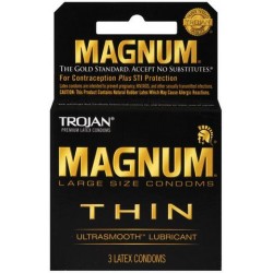 Trojan Magnum Thin Lubricated Condoms - 3 Pack 