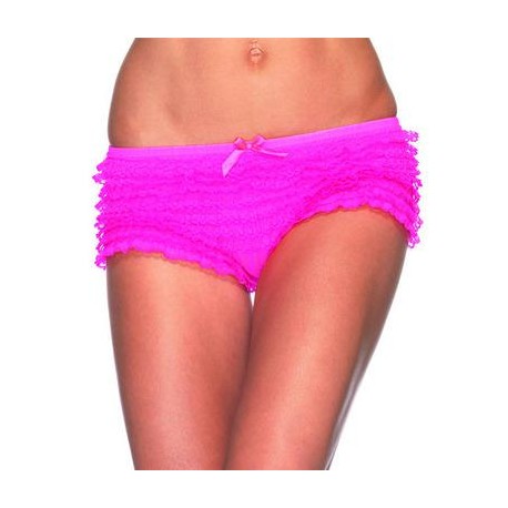 Lace Ruffle Shorts - Pink - One Size 