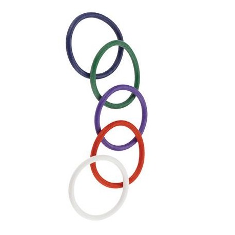 Rainbow Rubber Cock Ring 5 Pack - 2 Inch
