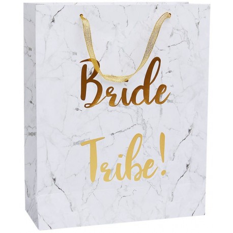White and Gold Bride Tribe Gift Bag