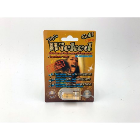 Wicked Gold 1750mg Male Sexual Enhancement - Single Capsle Blister