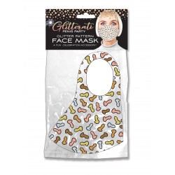 Glitterati Penis Party Glitter Pattern Face Mask