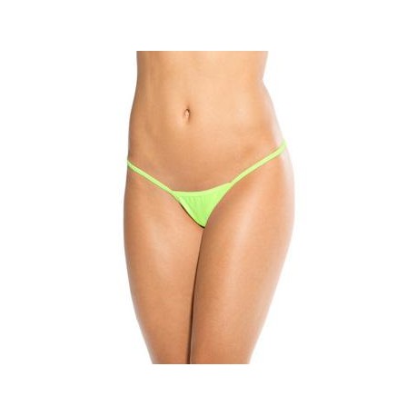 Micro Low Back Tee Thong - Neon Green - One Size 