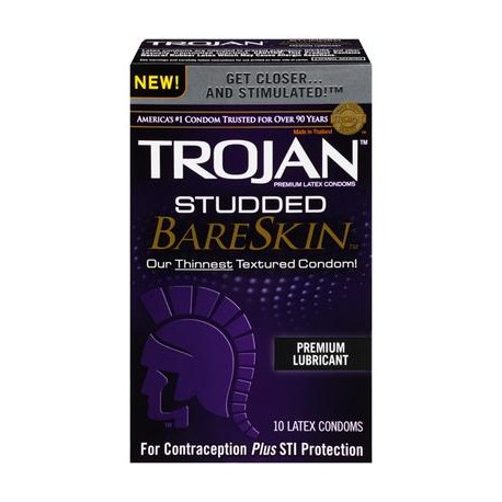 Trojan Studded Bareskin 10 Pack 
