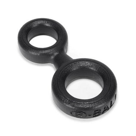 8-ball Cockring with Attached Ball-ring Oxballs - Black 