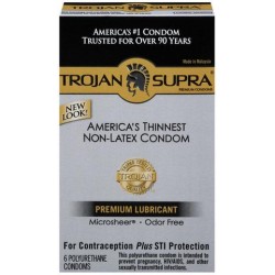 Trojan Supra Lubricated Condoms - 6 pack