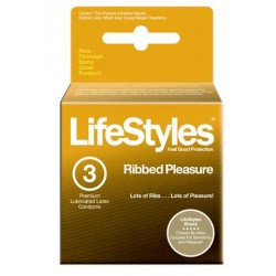 Lifestyles Ultra Ribbed Condoms - 3 Pack