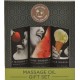 Edible Massage Oil Gift Set Box - Strawberry, Vanilla, and Watermelon 2 Oz. Each