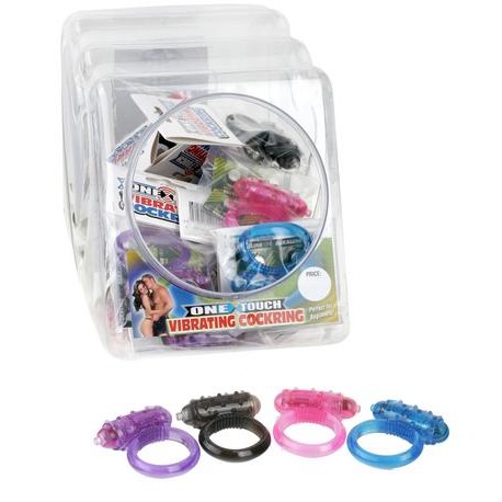 Mini One-Touch Cock Ring - Display of 24