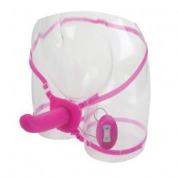 7-Function Silicone Love Rider Dual Action Strap-On - Pink
