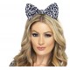 Leopard Bow on Headband - White and Black