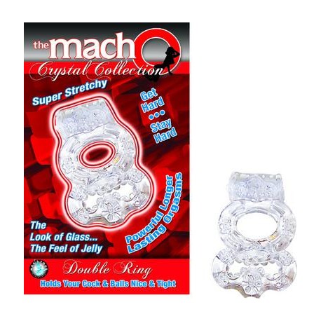 The Macho Crystal Collection Double Ring - Clear