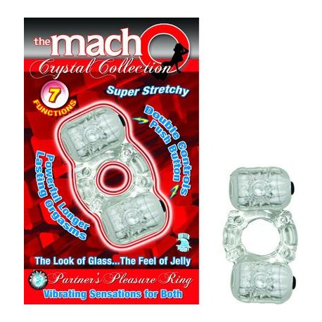 The Macho Crystal Collection Partners Pleasure Ring - Clear