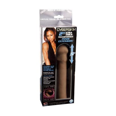 Cyber Skin 2-inch Thick Transformer Penis Extension - Cinnamon 