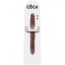 King Cock 12-inch Slim Double Dildo - Brown 