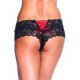Butterfly Lace Tanga Panty - Black/red - Small - Medium 