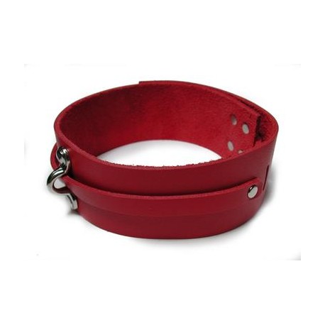 Bondage Basics Leather Collar - Red