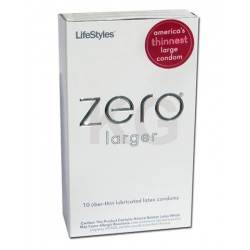 Lifestyles Zero Larger Lubricated Condoms - 10 Pack