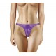 Adjustable Vibrating Panty with Bullet and Pleasure Hole - Purple 