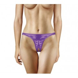 Adjustable Vibrating Panty with Bullet and Pleasure Hole - Purple 