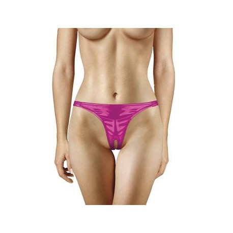 Adjustable Vibrating Panty with Bullet and Pleasure Hole - Pink 