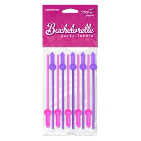 Bachelorette Party Favors Mini Cock-Tails Straws - 10 Pack