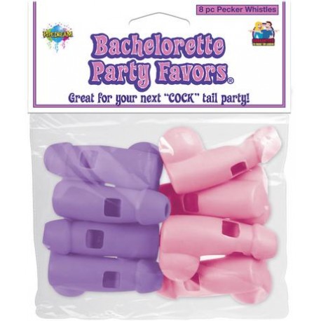 Bachelorette Party Pecker Whistles Pink/Purple