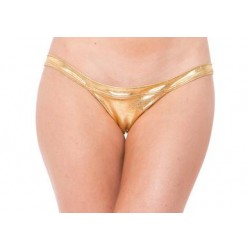 Lame Exposed Side Panty - Gold - One Size 